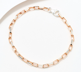 David Markstein Two-Tone Sil/Rose SS Premiere Luxe Paperclip Bracelet Avg